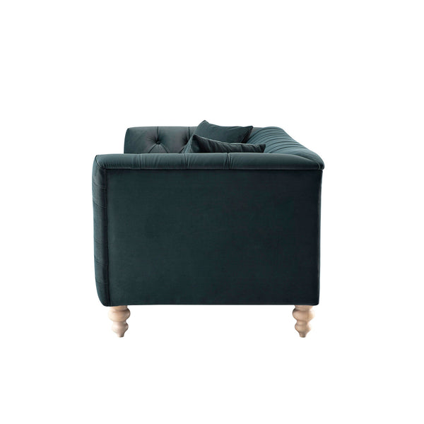 Ashby Chesterfield Large 3-Seater Sofa, Aegean Blue Velvet