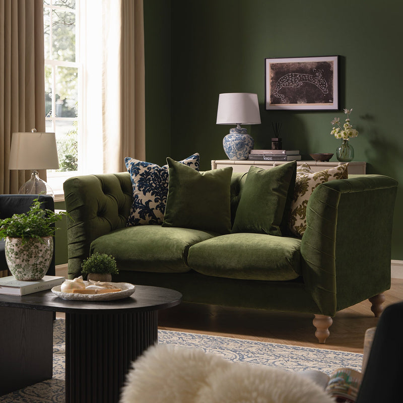 Ashby Chesterfield 2-Seater Sofa, Fern Green Velvet