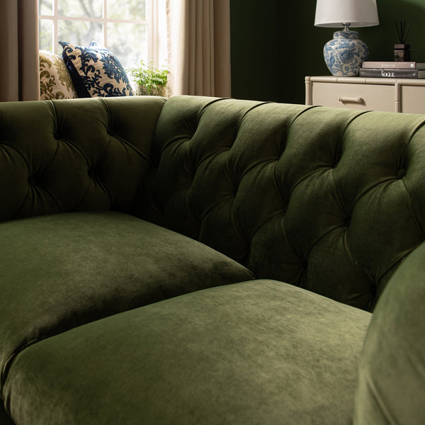 Ashby Chesterfield 2-Seater Sofa, Fern Green Velvet