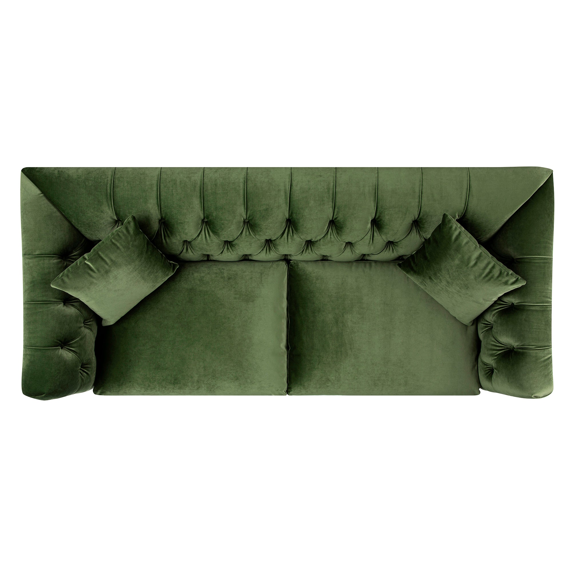 Ashby Chesterfield Large 3-Seater Sofa, Fern Green Velvet
