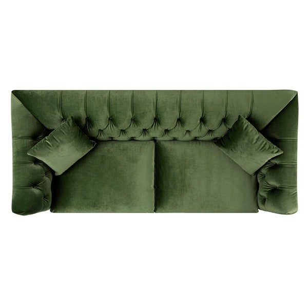 Ashby Chesterfield Large 3-Seater Sofa, Fern Green Velvet