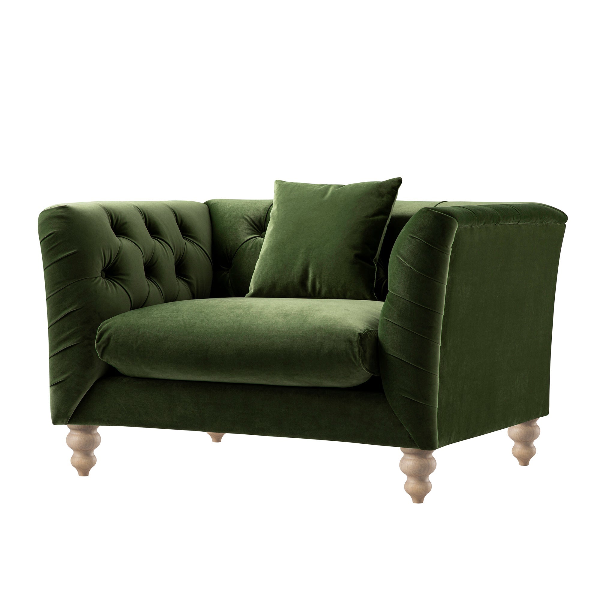 Ashby Chesterfield Loveseat, Fern Green Velvet