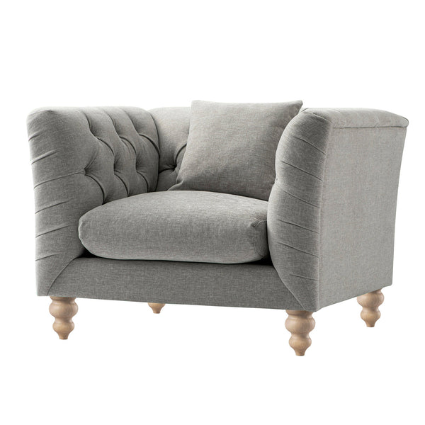 Ashby Chesterfield Armchair, Mist Gray Chenille