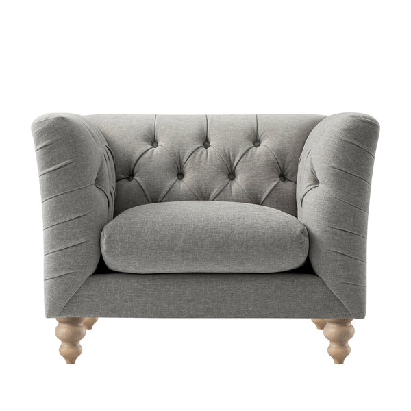 Ashby Chesterfield Armchair, Mist Gray Chenille