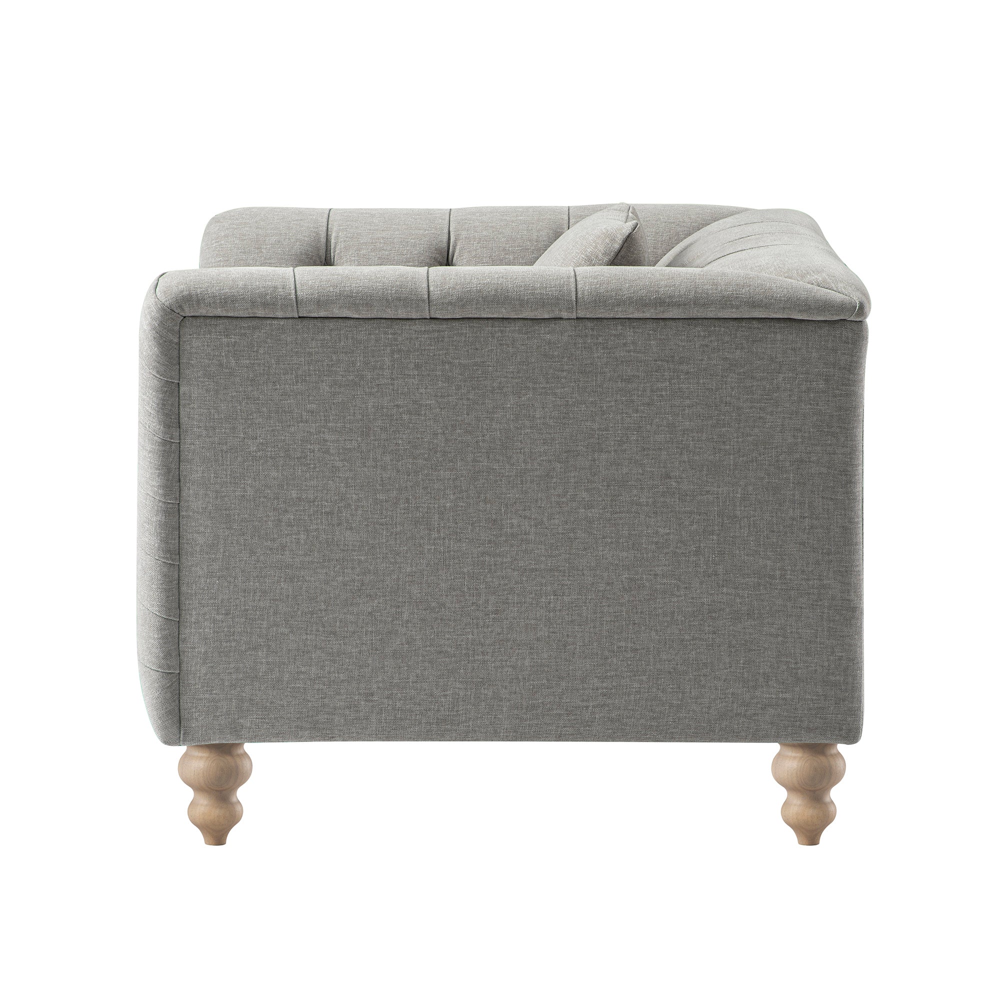 Ashby Chesterfield Armchair, Mist Gray Chenille
