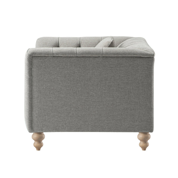 Ashby Chesterfield Armchair, Mist Gray Chenille