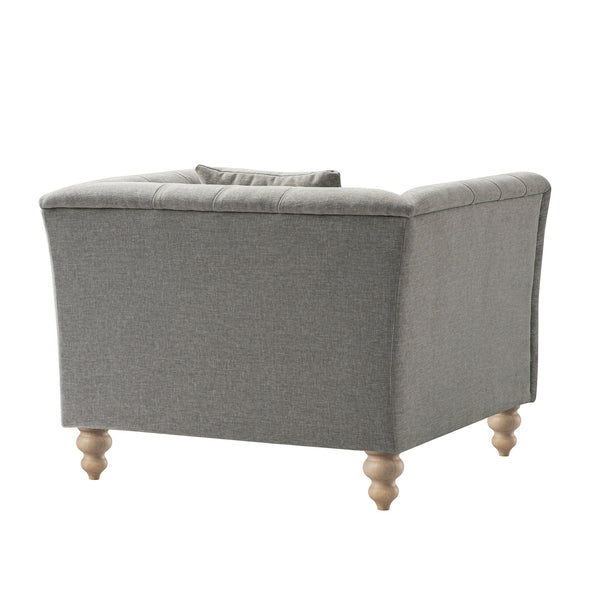 Ashby Chesterfield Armchair, Mist Gray Chenille