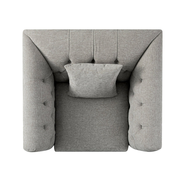 Ashby Chesterfield Armchair, Mist Gray Chenille