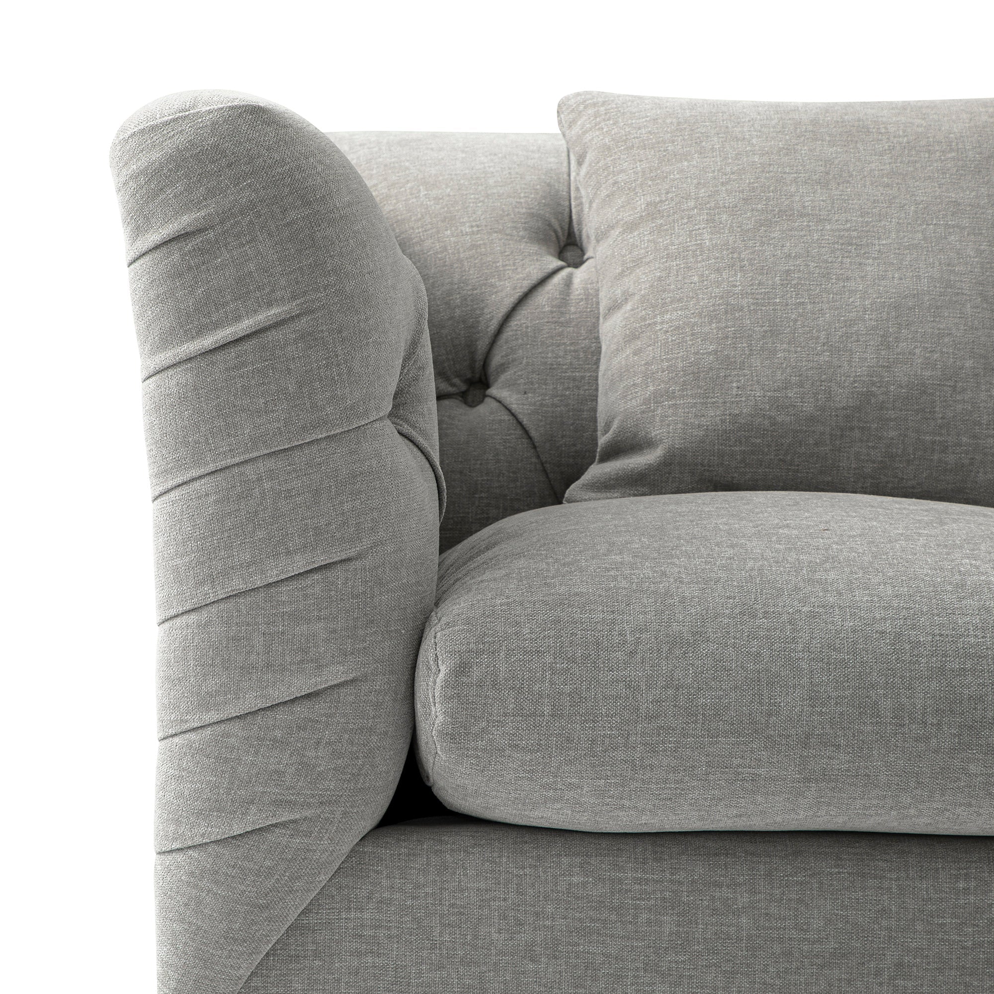 Ashby Chesterfield Armchair, Mist Gray Chenille