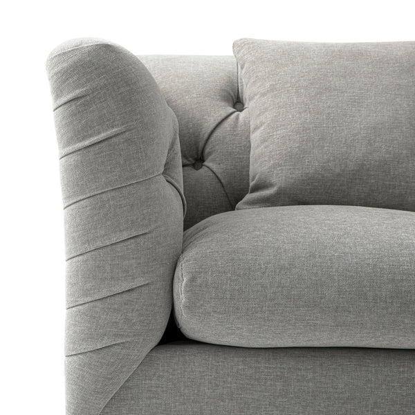 Ashby Chesterfield Armchair, Mist Gray Chenille