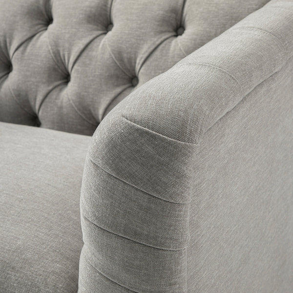 Ashby Chesterfield Armchair, Mist Gray Chenille