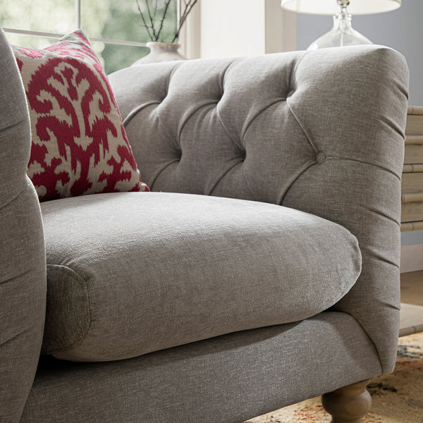 Ashby Chesterfield Armchair, Mist Gray Chenille