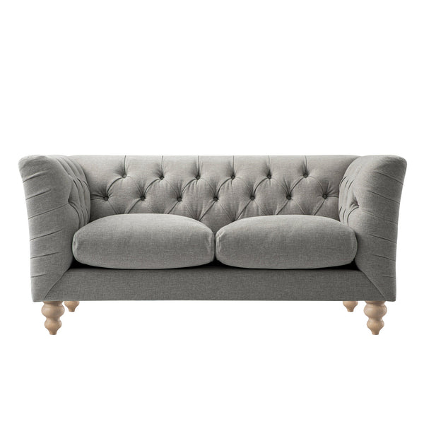 Ashby Chesterfield 2-Seater Sofa, Mist Gray Chenille