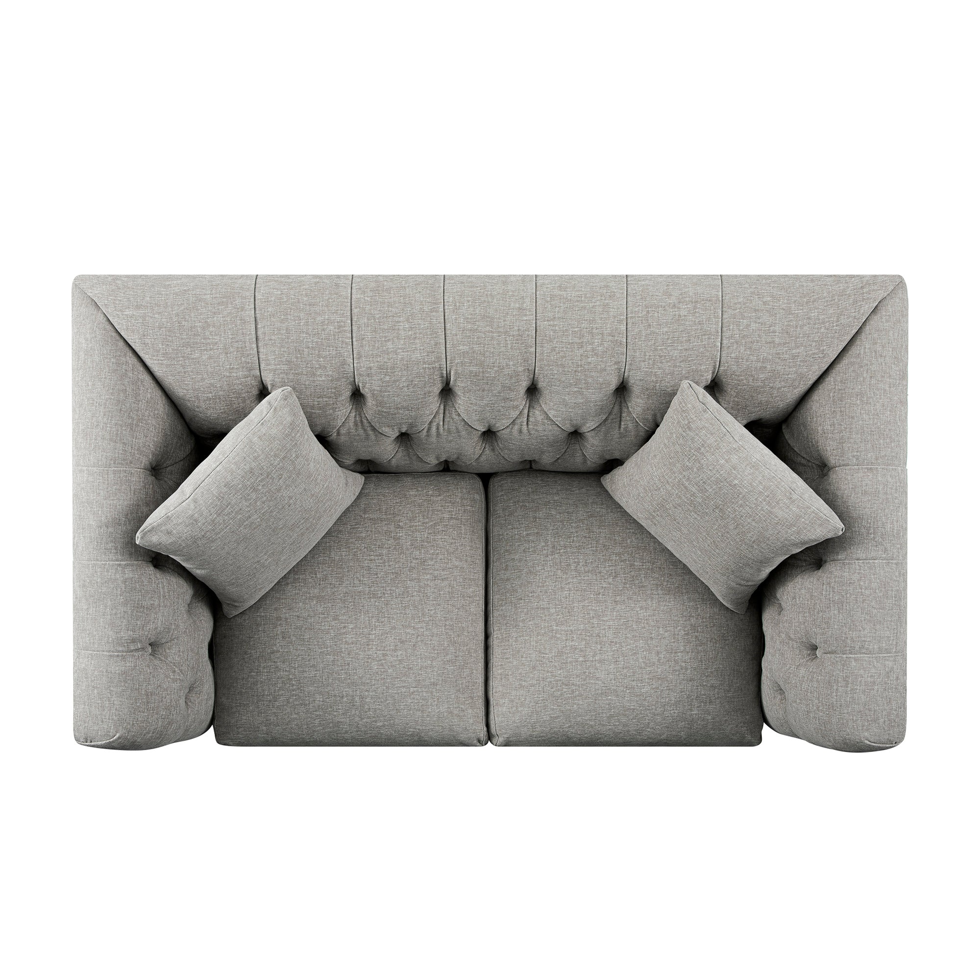 Ashby Chesterfield 2-Seater Sofa, Mist Gray Chenille
