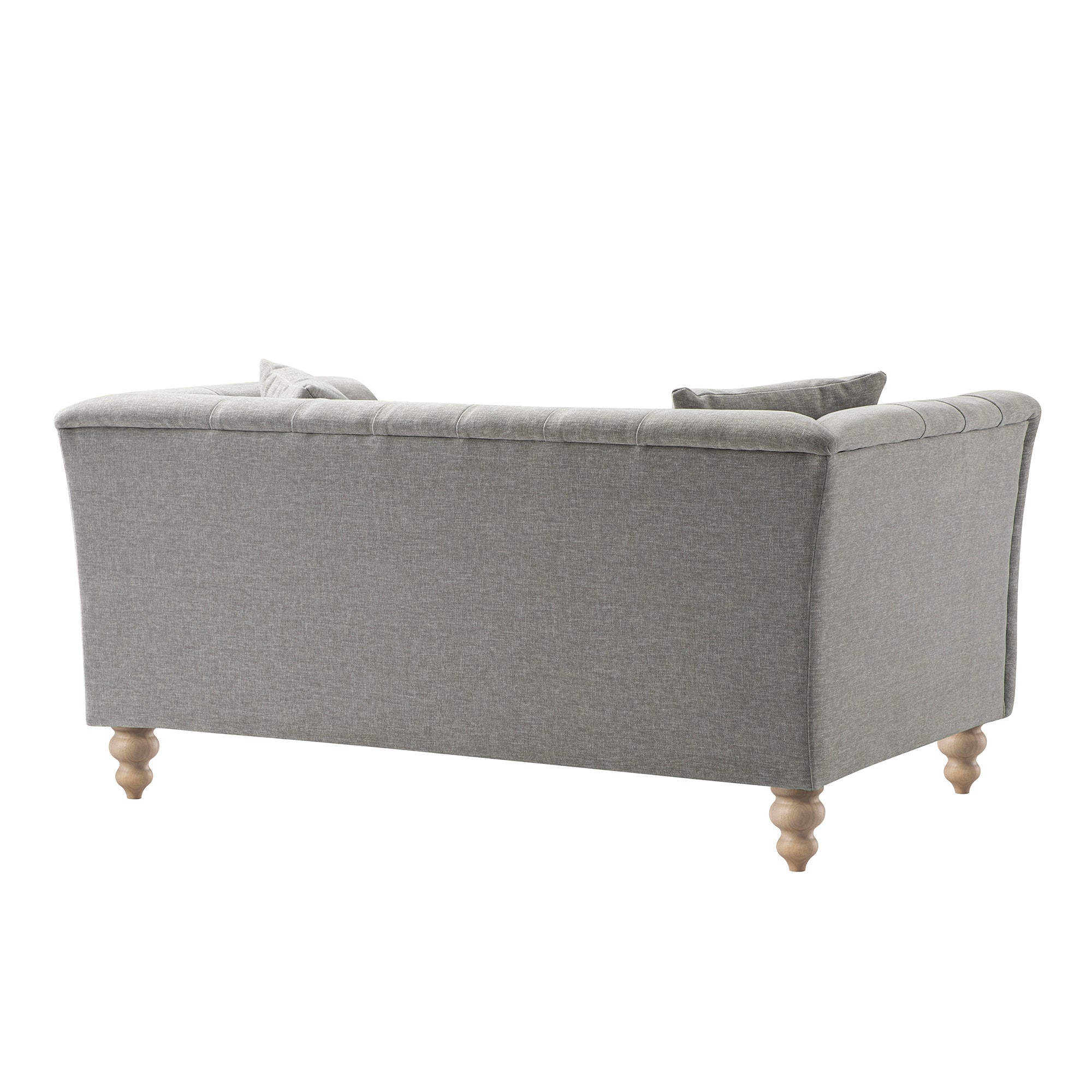 Ashby Chesterfield 2-Seater Sofa, Mist Gray Chenille