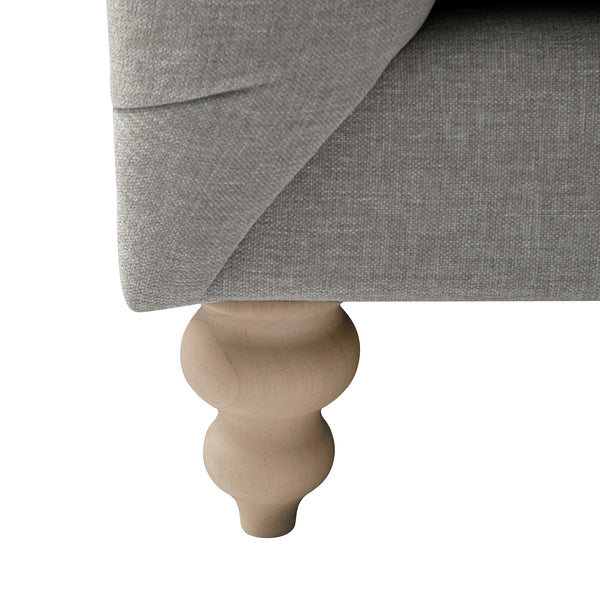 Ashby Chesterfield Large 3-Seater Sofa, Mist Gray Chenille