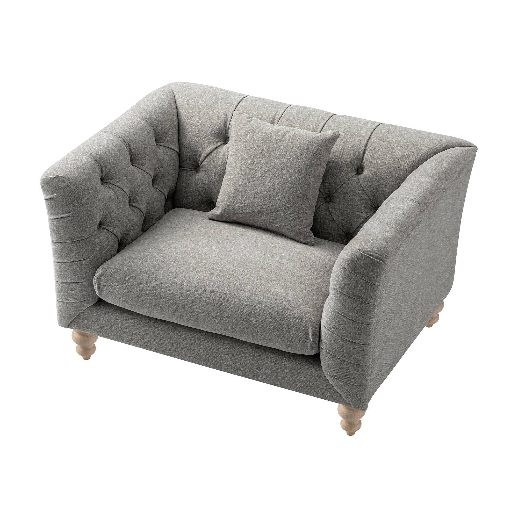 Ashby Chesterfield Loveseat, Mist Gray Chenille