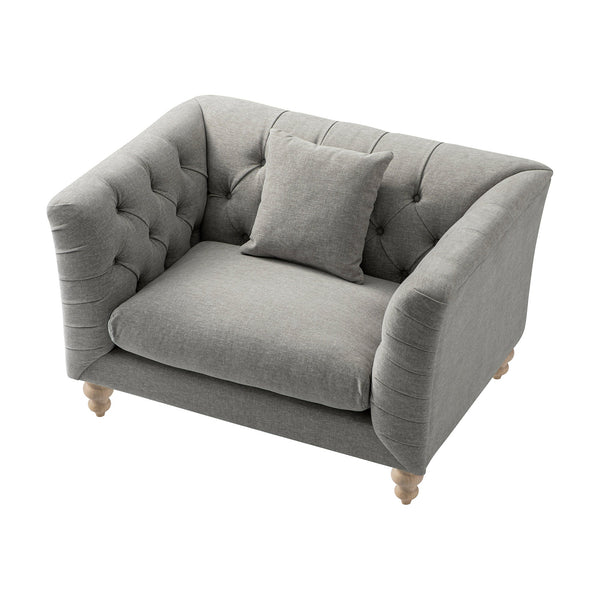 Ashby Chesterfield Loveseat, Mist Gray Chenille