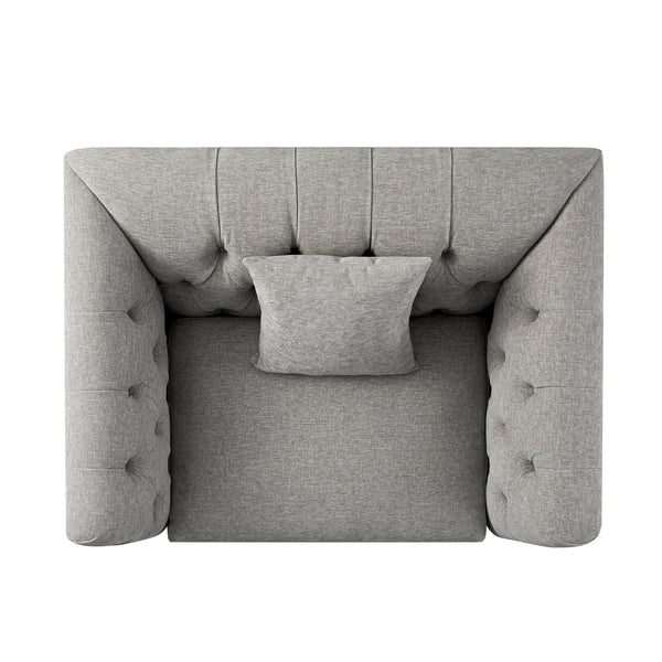 Ashby Chesterfield Loveseat, Mist Gray Chenille