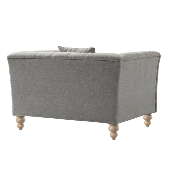 Ashby Chesterfield Loveseat, Mist Gray Chenille
