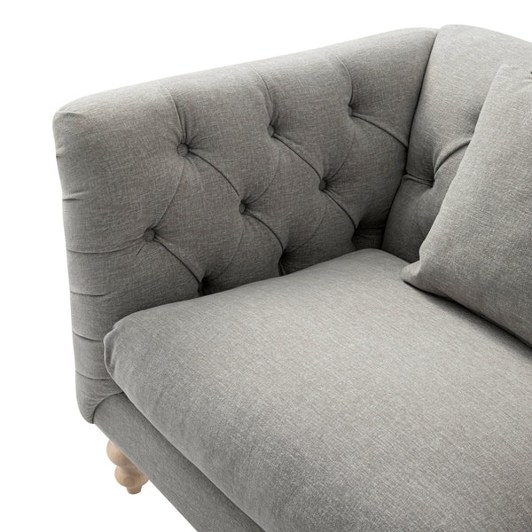 Ashby Chesterfield Loveseat, Mist Gray Chenille