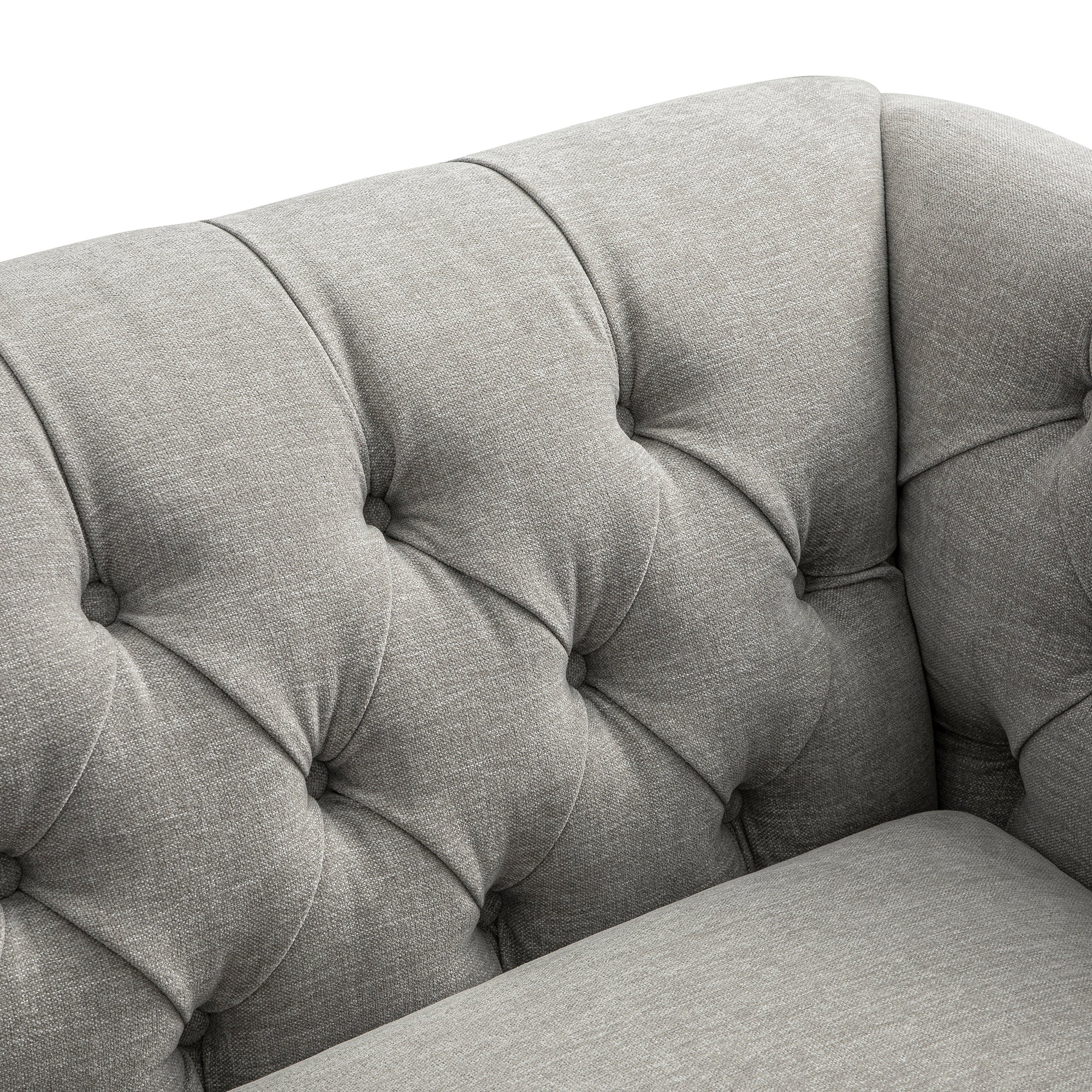 Ashby Chesterfield Loveseat, Mist Gray Chenille