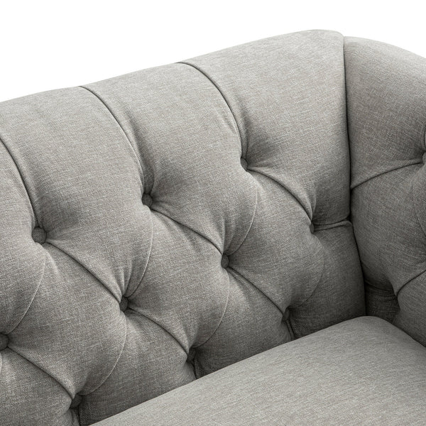Ashby Chesterfield Loveseat, Mist Gray Chenille