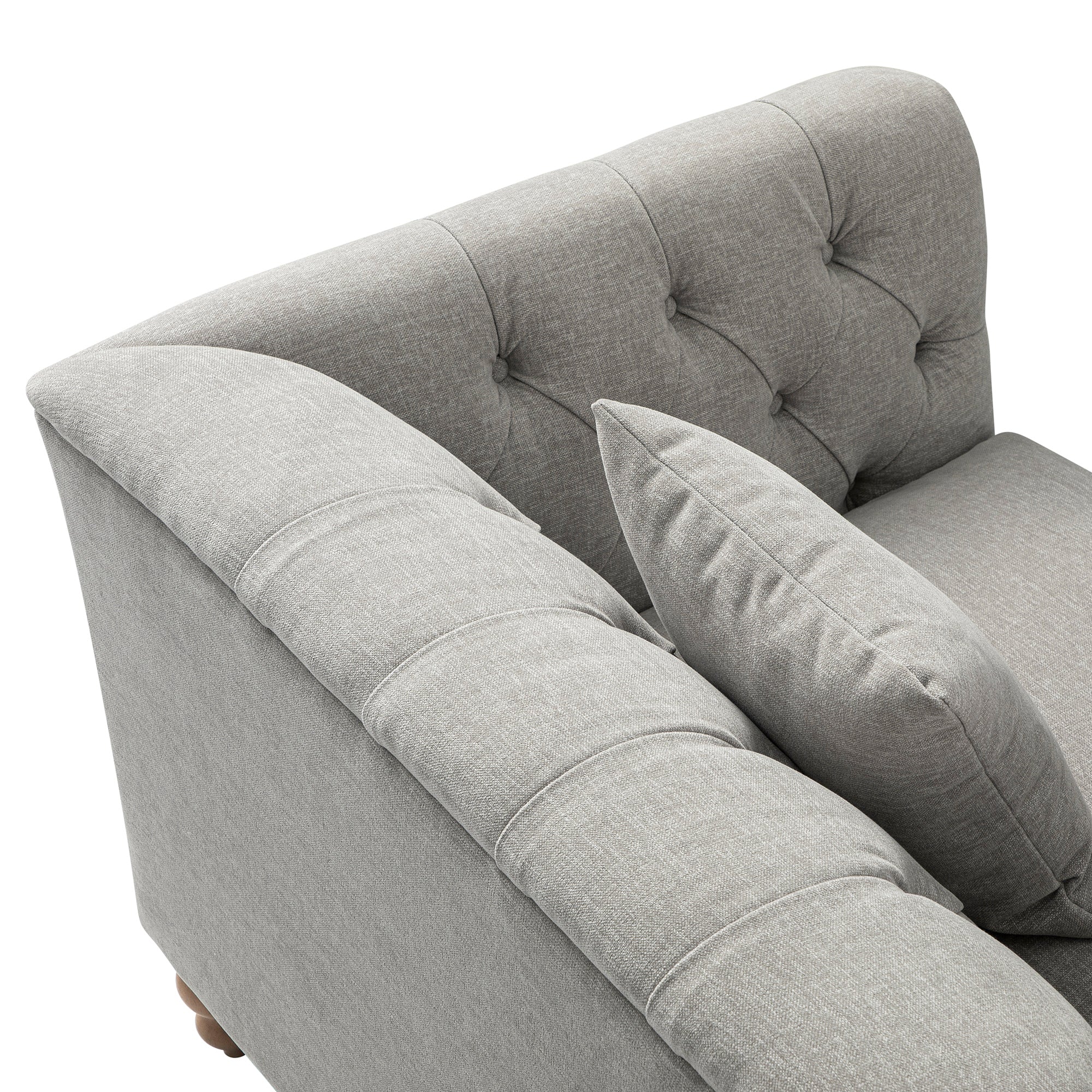 Ashby Chesterfield Loveseat, Mist Gray Chenille