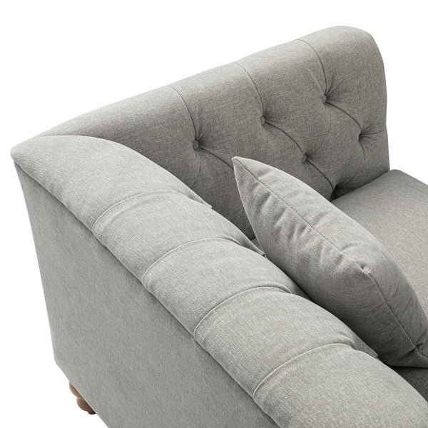 Ashby Chesterfield Loveseat, Mist Gray Chenille