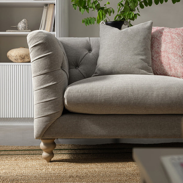 Ashby Chesterfield Loveseat, Mist Gray Chenille