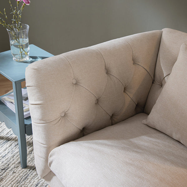 Ashby Chesterfield Armchair, Oatmeal Chenille