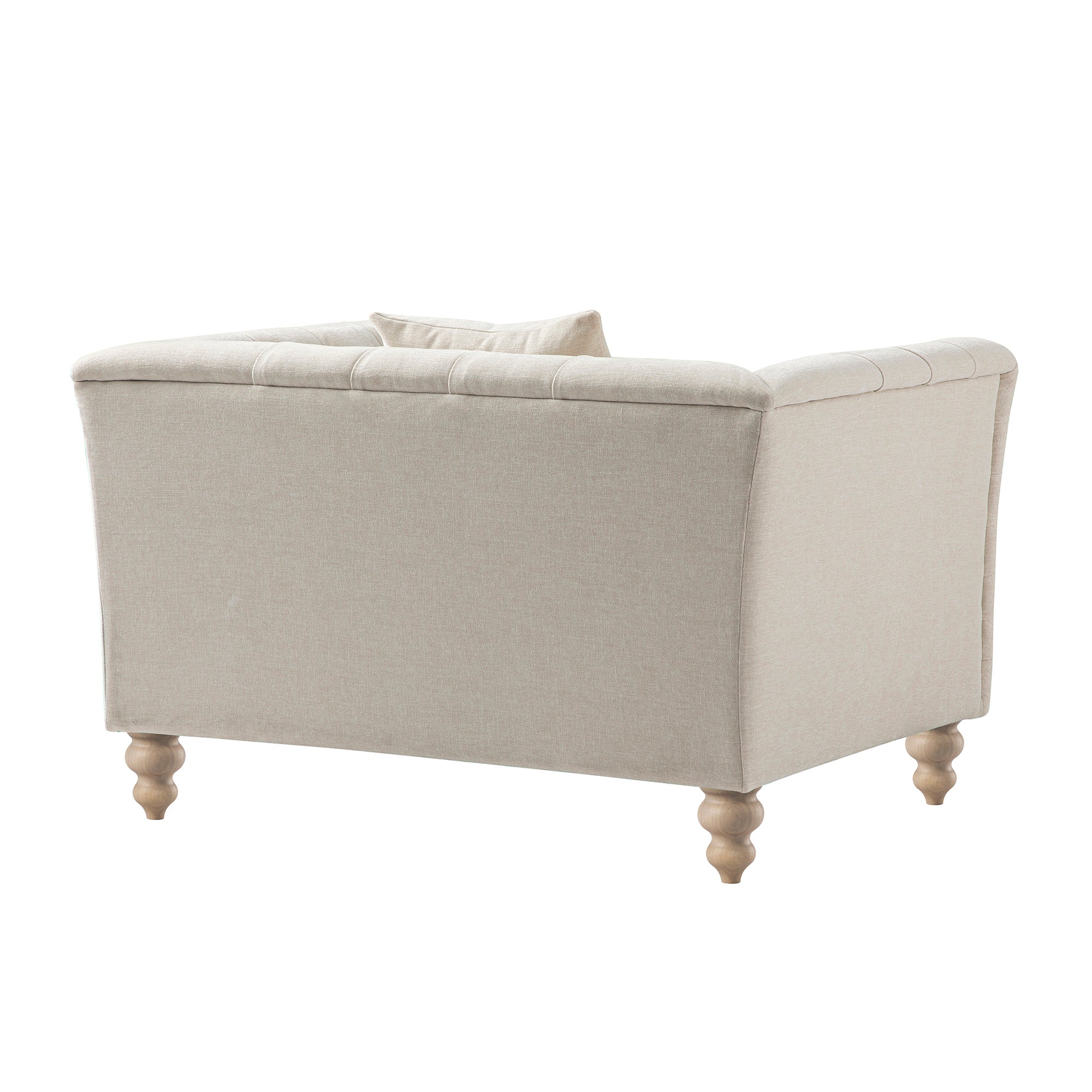 Ashby Chesterfield Loveseat, Oatmeal Chenille