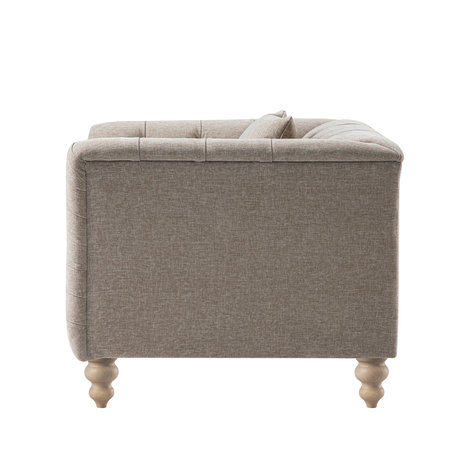 Ashby Chesterfield Armchair, Taupe Chenille