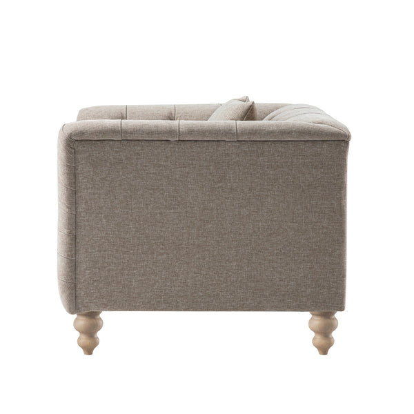 Ashby Chesterfield Armchair, Taupe Chenille