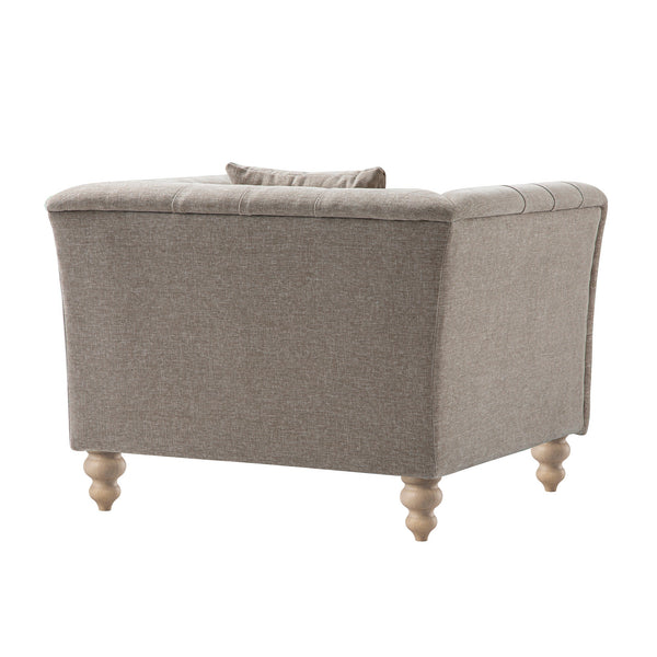 Ashby Chesterfield Armchair, Taupe Chenille