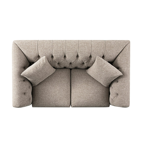 Ashby Chesterfield 2-Seater Sofa, Taupe Chenille