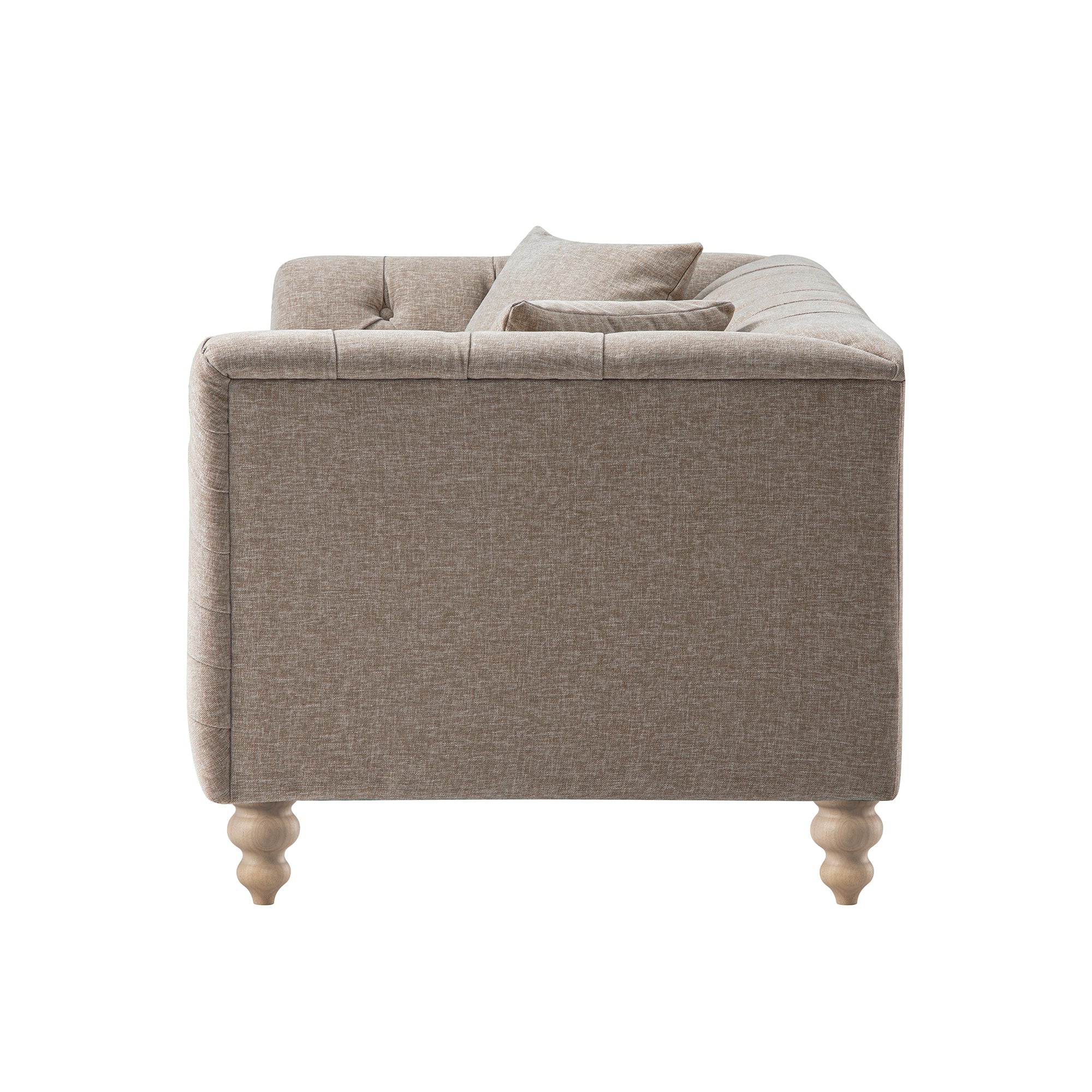 Ashby Chesterfield 2-Seater Sofa, Taupe Chenille