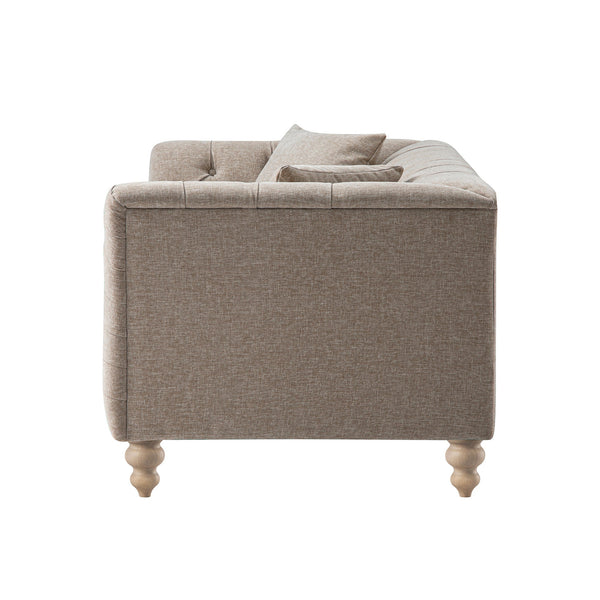 Ashby Chesterfield 2-Seater Sofa, Taupe Chenille