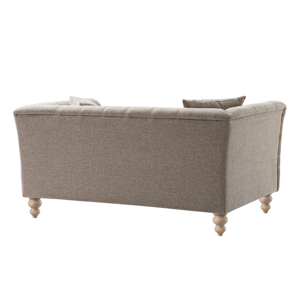 Ashby Chesterfield 2-Seater Sofa, Taupe Chenille