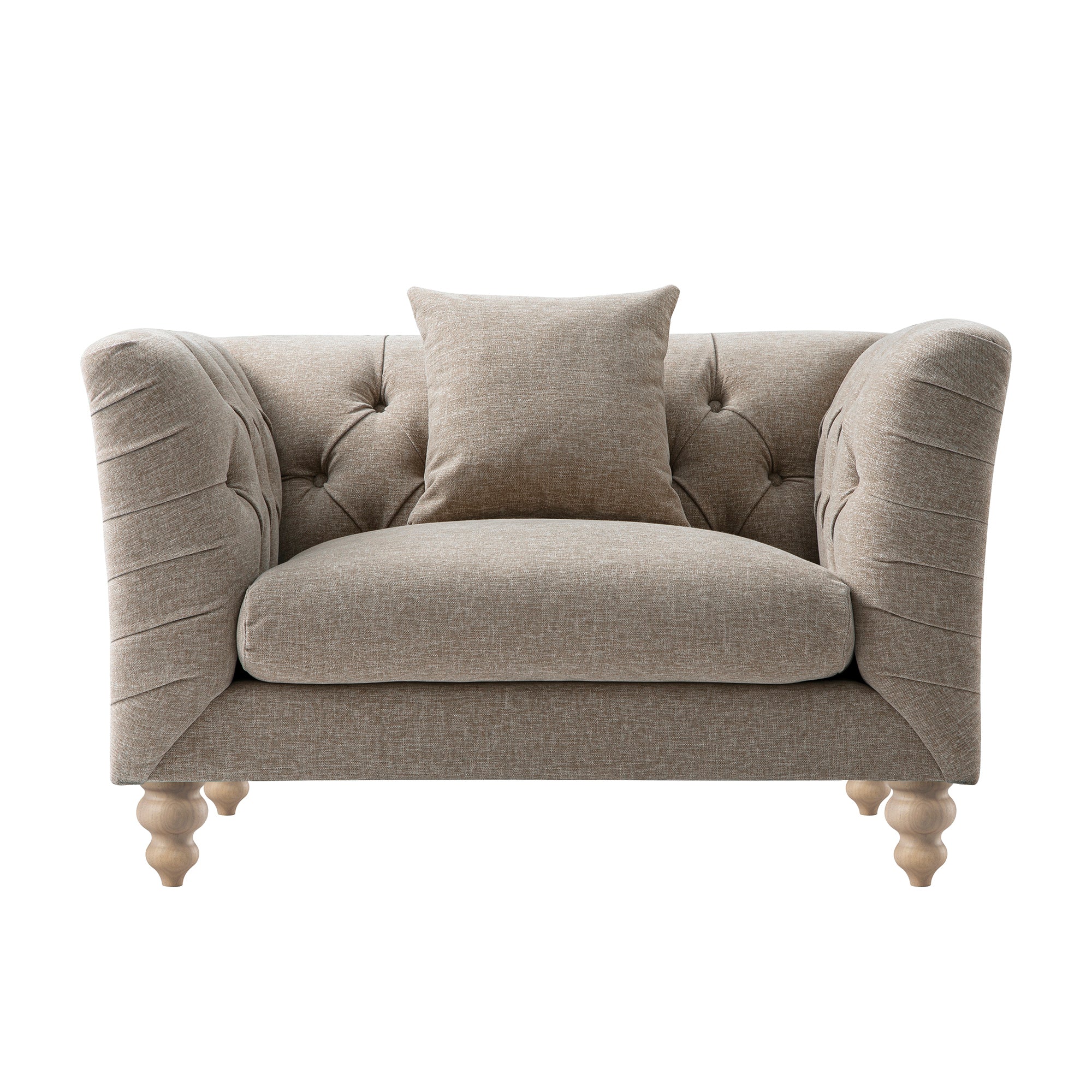 Ashby Chesterfield Loveseat, Taupe Chenille