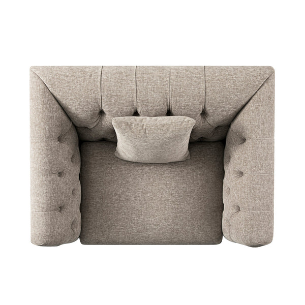 Ashby Chesterfield Loveseat, Taupe Chenille