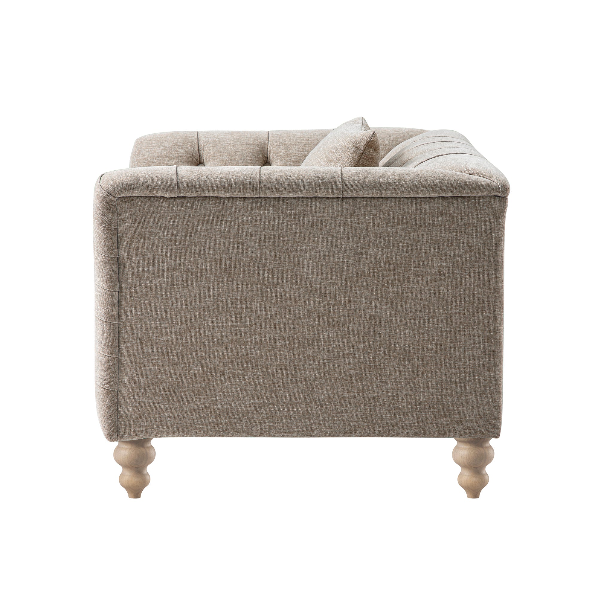 Ashby Chesterfield Loveseat, Taupe Chenille
