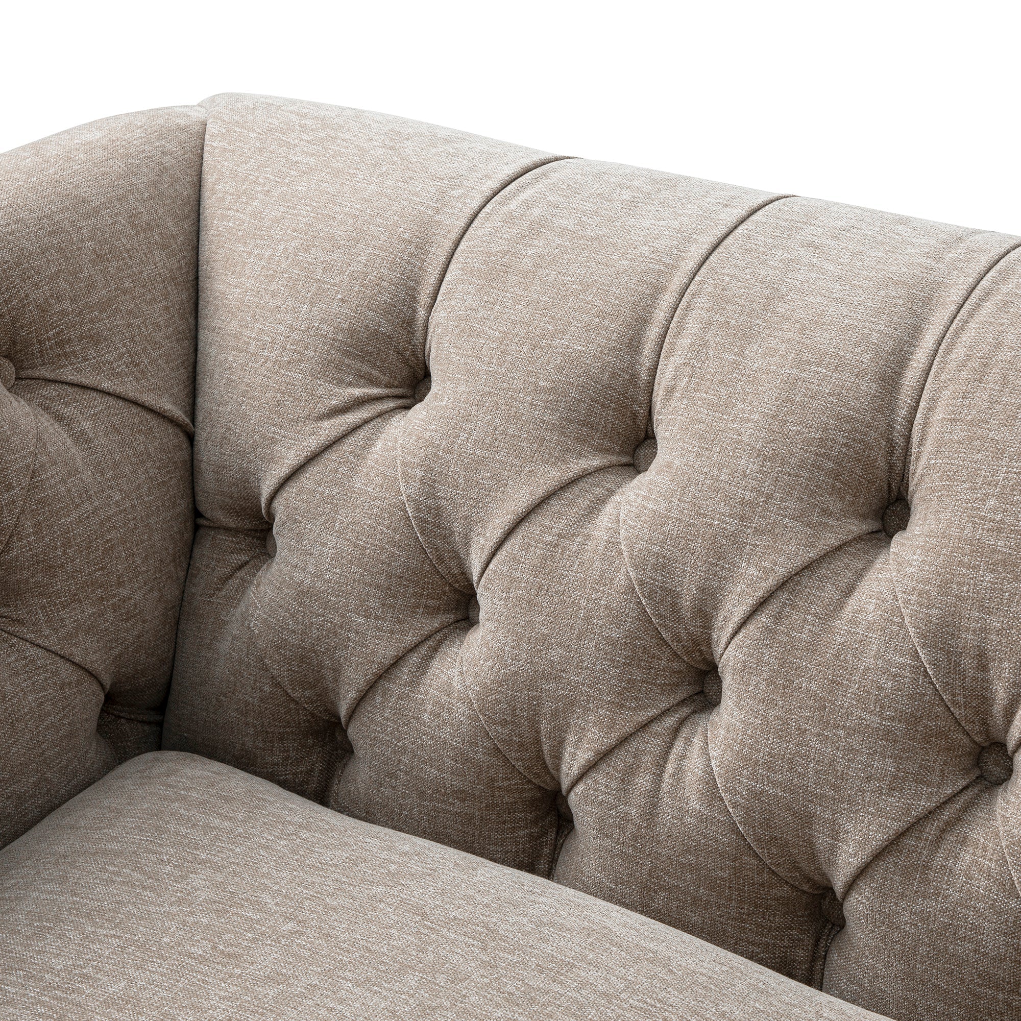 Ashby Chesterfield Loveseat, Taupe Chenille