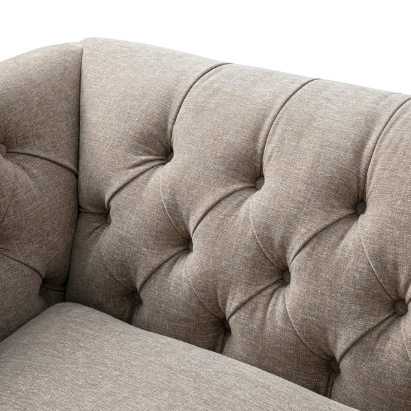 Ashby Chesterfield Loveseat, Taupe Chenille