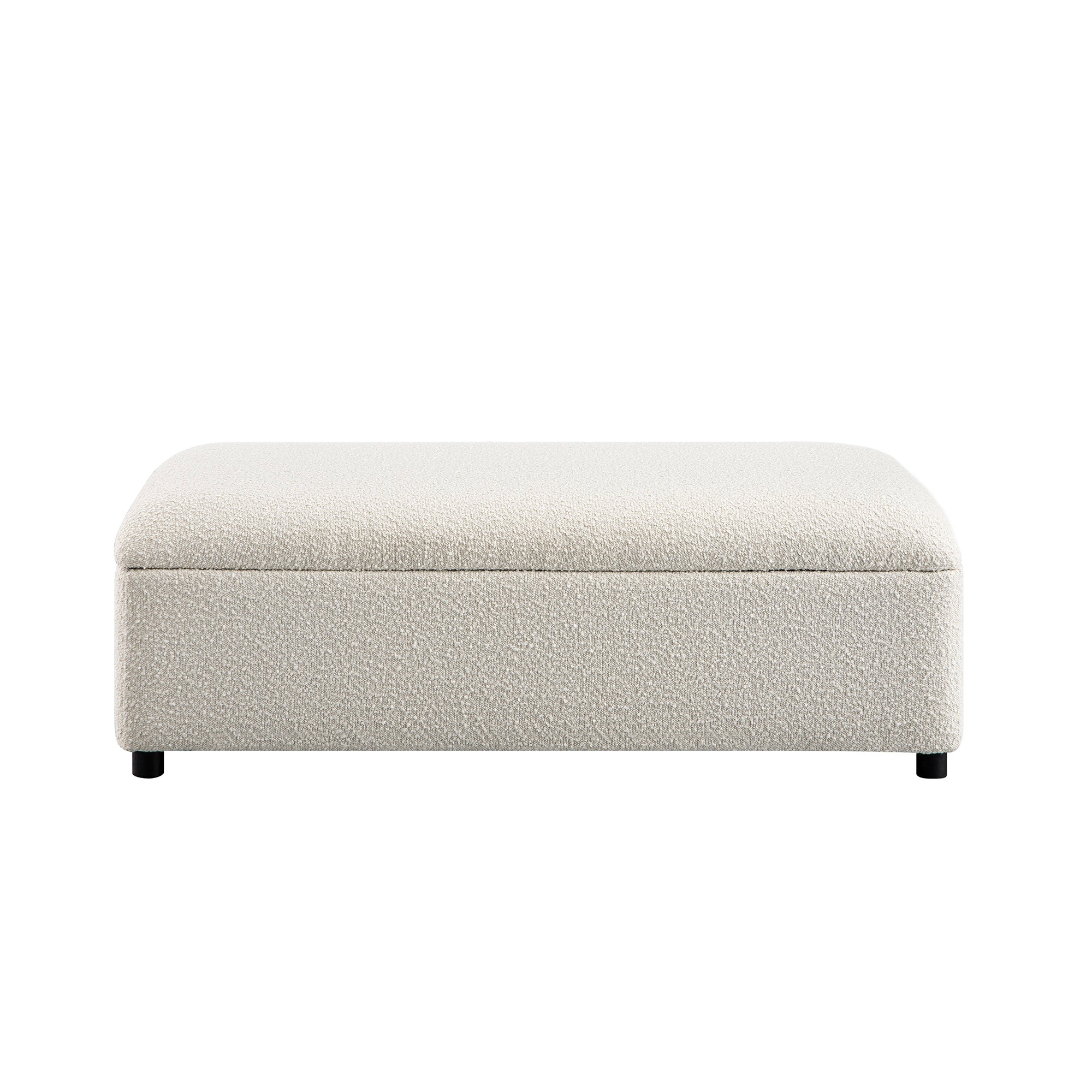 Magda Fold-Out Full Bed in an Ottoman, Beige Boucle