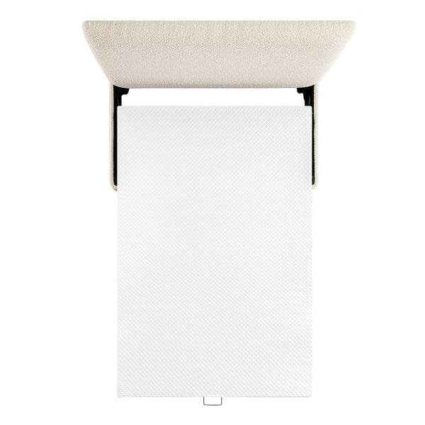 Magda Fold-Out Full Bed in an Ottoman, Beige Boucle