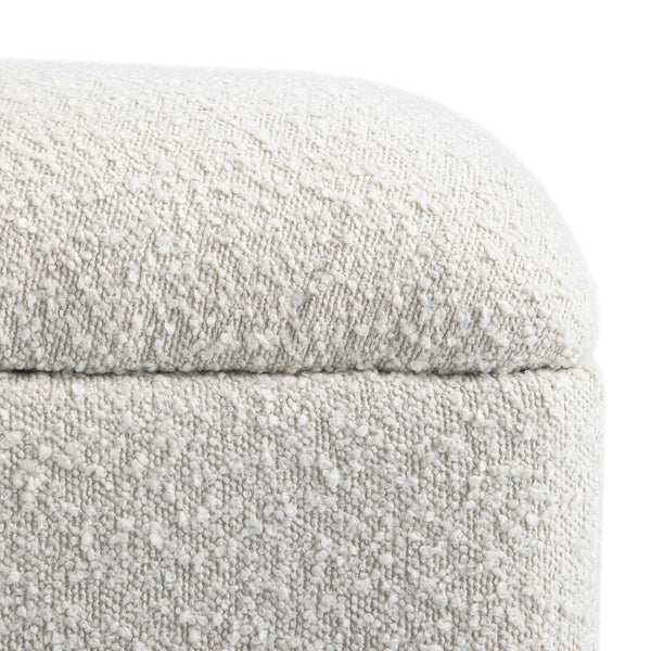 Magda Fold-Out Full Bed in an Ottoman, Beige Boucle