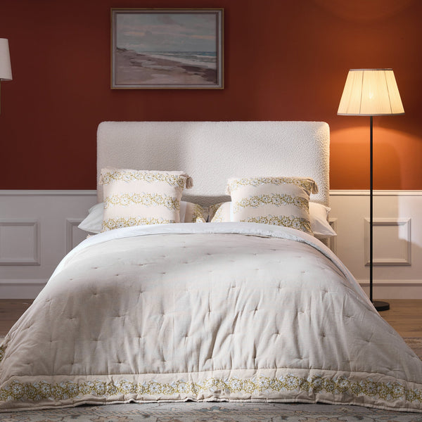 Magda Fold-Out Full Bed in an Ottoman, Beige Boucle