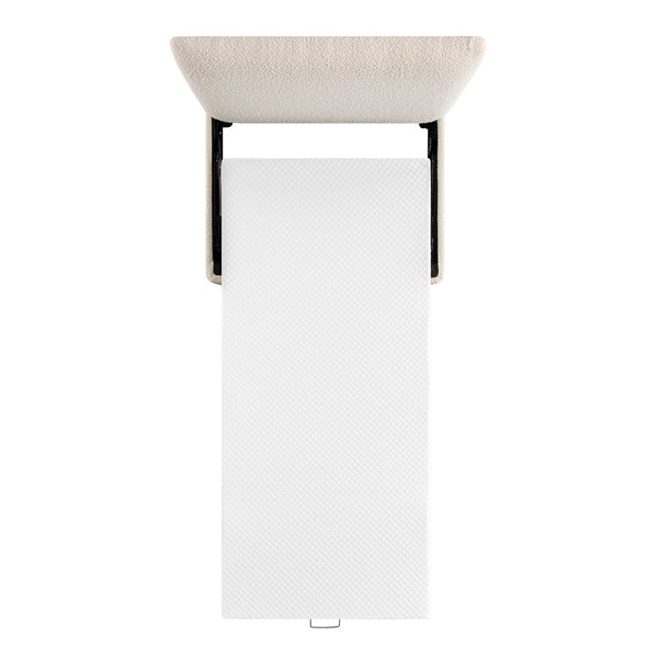 Magda Fold-Out Twin Bed in an Ottoman, Beige Boucle