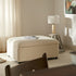 Magda Fold-Out Twin Bed in an Ottoman, Beige Boucle